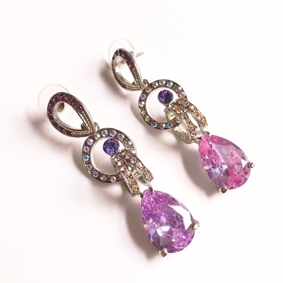 Jewelry - Giant CZ Stone Chandelier Earrings